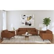 Picket House Furnishings Fate Sofa with Wood Front in Pebble Tan