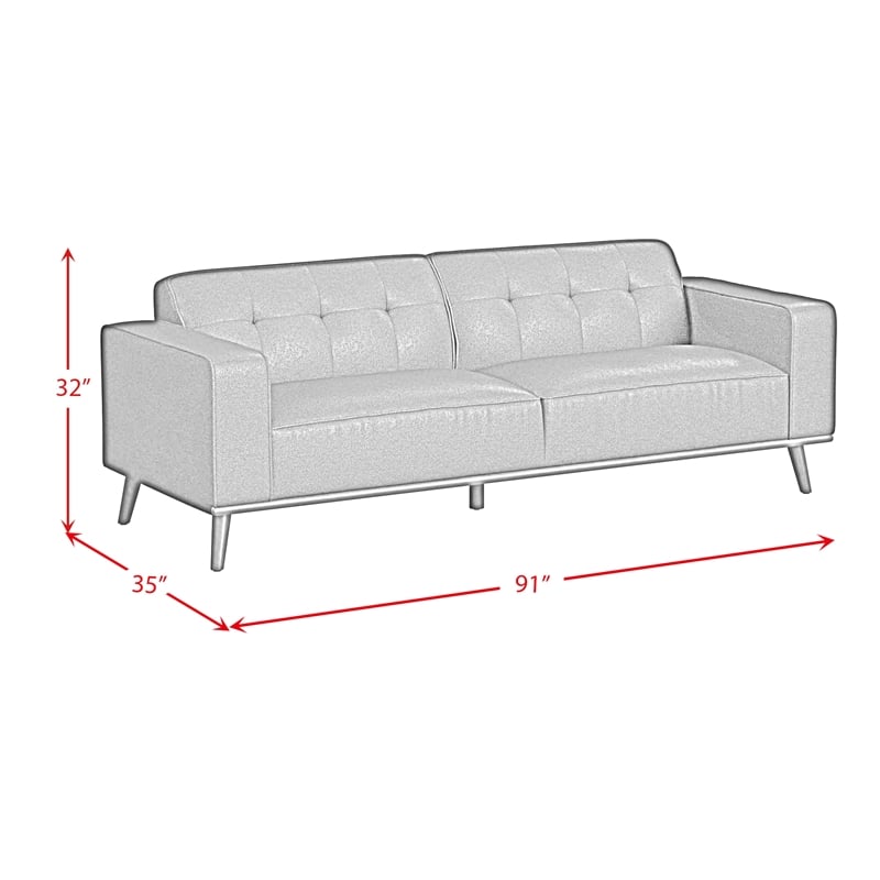 Picket House Furnishings Fate Sofa with Wood Front in Pebble Tan