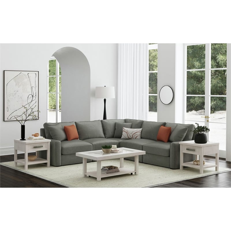 Picket House Furnishings Rhiannon  End Table with USB in Antique White