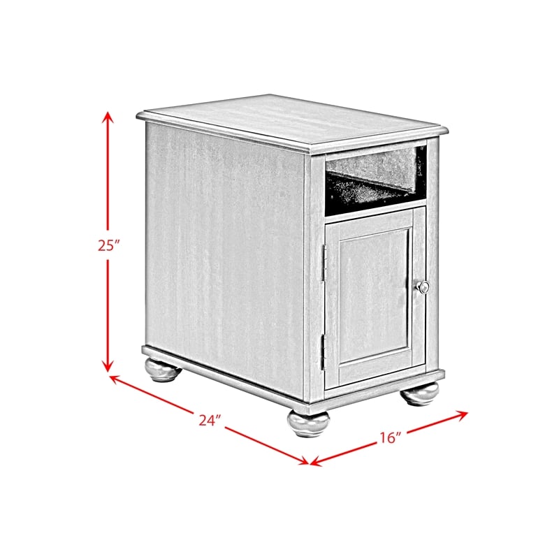 Picket House Furnishings Chad Chairside Table with USB in Cherry