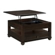 Picket House Furnishings Chad Square Lift-Top Coffee Table w/ Casters in Cherry