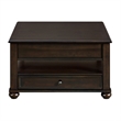 Picket House Furnishings Chad Square Lift-Top Coffee Table w/ Casters in Cherry
