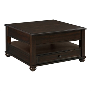 Picket House Furnishings Chad Square Lift-Top Coffee Table w/ Casters in Cherry