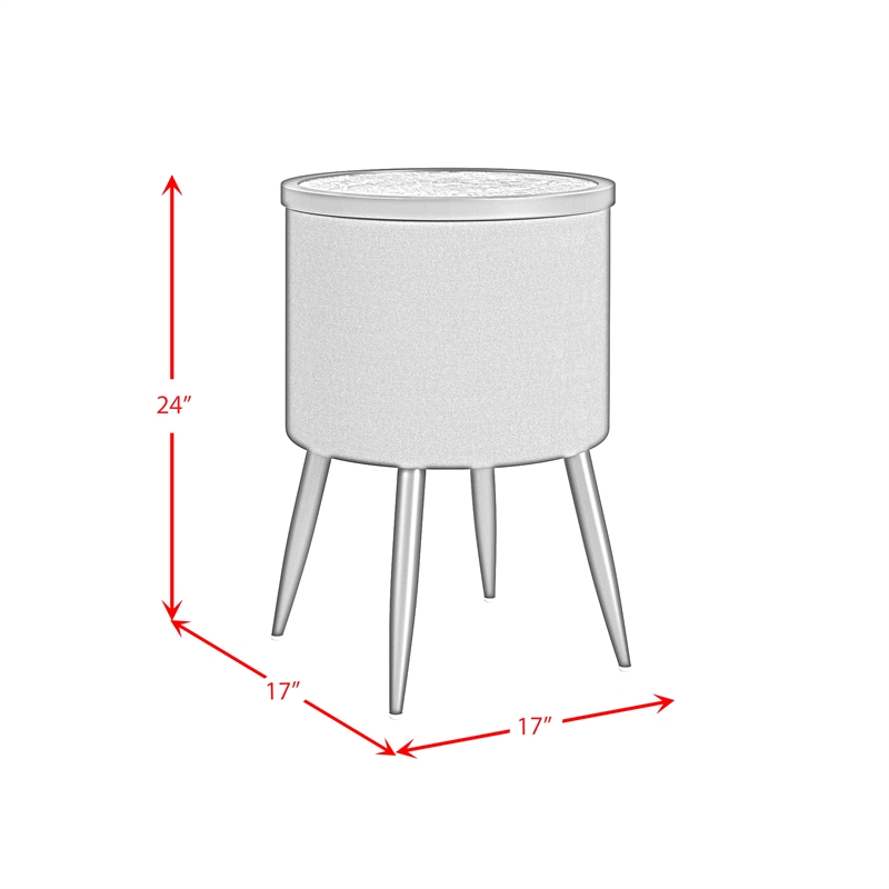 Picket House Furnishings Nebula  Round Smart End Table in Black