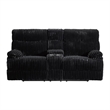 Picket House Furnishings Merrick Motion Loveseat with Console in Masis Black