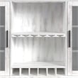 Picket House Furnishings Westwood Buffet & Hutch with LED in Rustic White