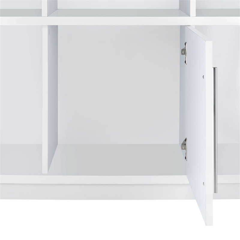 Picket House Furnishings Gwendolyn Wine Cabinet with Light in Glossy White