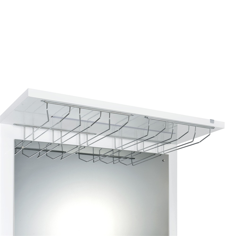 Picket House Furnishings Gwendolyn Wine Cabinet with Light in Glossy White