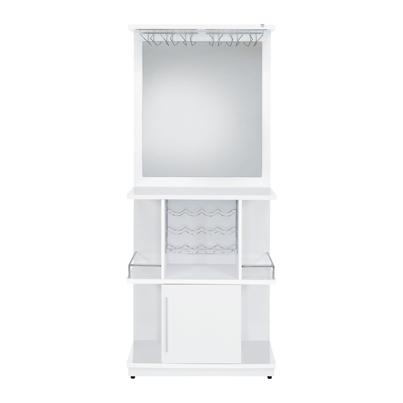 Picket House Furnishings Gwendolyn Wine Cabinet with Light in Glossy White