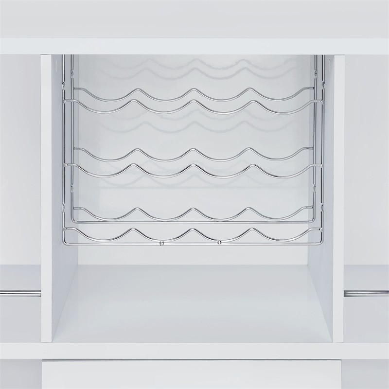 Picket House Furnishings Gwendolyn Wine Cabinet with Light in Glossy White