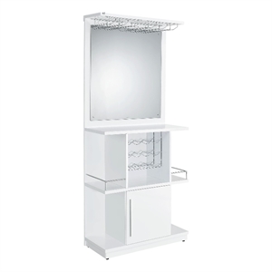 Picket House Furnishings Gwendolyn Wine Cabinet with Light in Glossy White