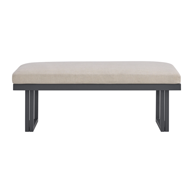 Picket House Furnishings Fresca Dining Bench - Dark Grey and Olefin Beige