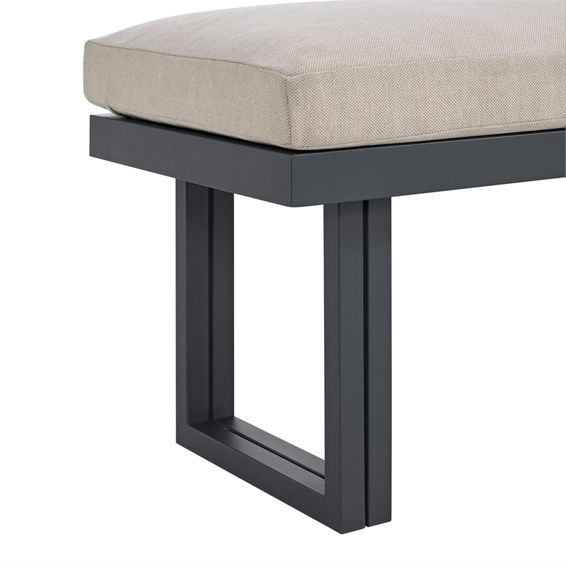 Picket House Furnishings Fresca Dining Bench - Dark Grey and Olefin Beige
