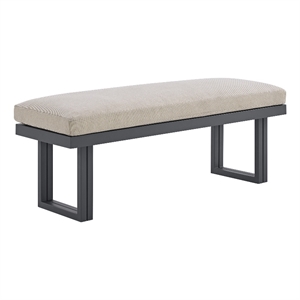 Picket House Furnishings Fresca Dining Bench - Dark Grey and Olefin Beige