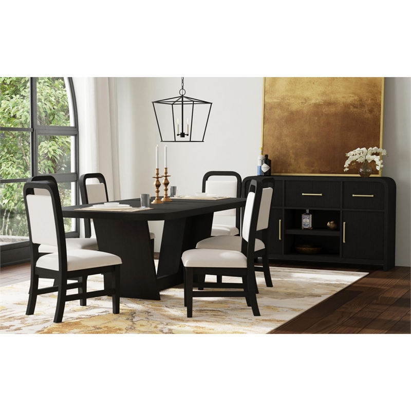 Picket House Furnishings Woodridge  Rectangular Dining Table in Black with Grain