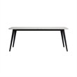 Picket House Furnishings Megan Dining Table with White Faux Marble Top in Black