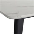 Picket House Furnishings Megan Dining Table with White Faux Marble Top in Black
