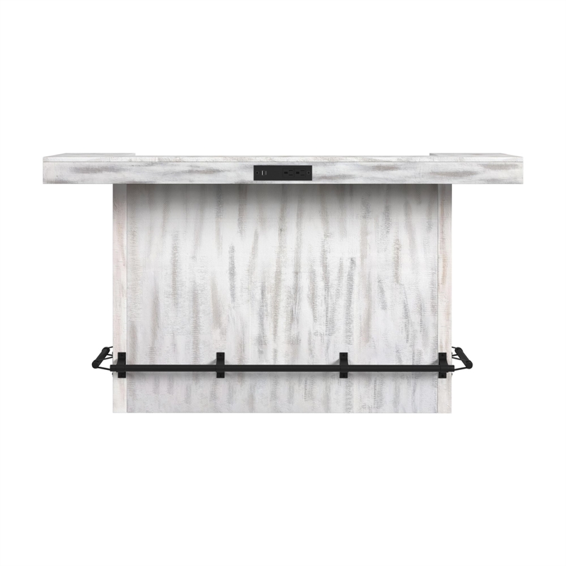 Picket House Furnishings Westwood Bar Table with Ice Tray in Rustic White