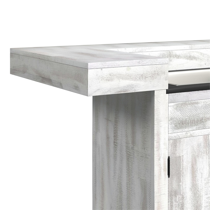 Picket House Furnishings Westwood Bar Table with Ice Tray in Rustic White