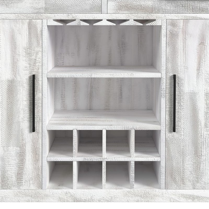 Picket House Furnishings Westwood Bar Table with Ice Tray in Rustic White