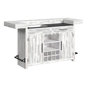 Picket House Furnishings Westwood Bar Table with Ice Tray in Rustic White