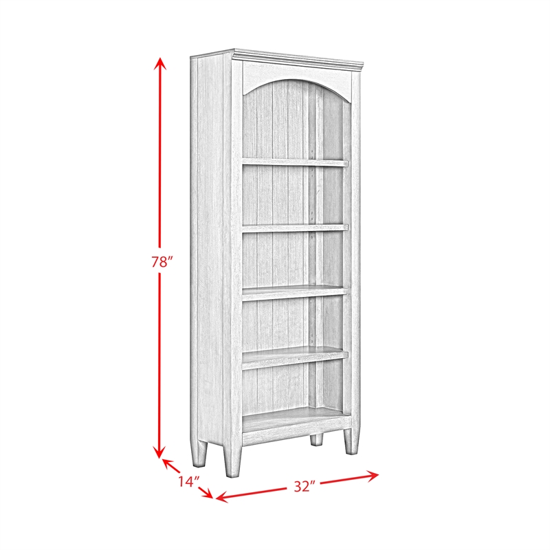 Picket House Furnishings Beth Open Bookcase in Brown Oak