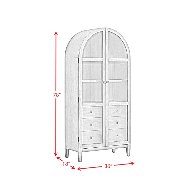 Picket House Furnishings Beth Display Cabinet in Brown Oak