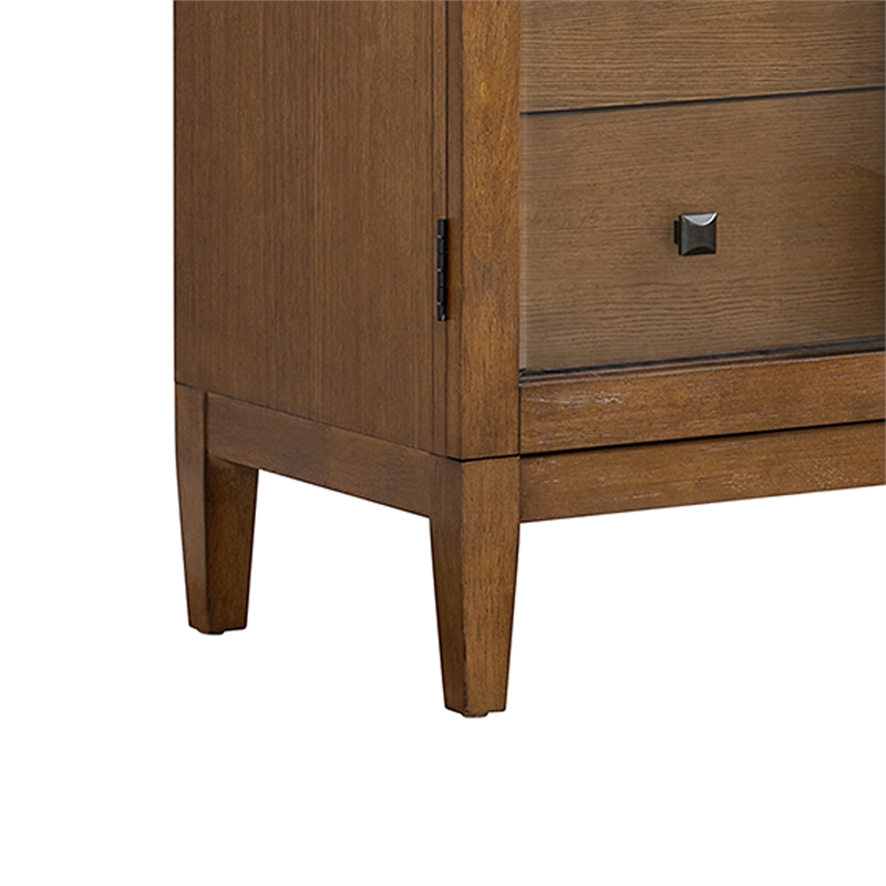 Picket House Furnishings Beth Display Cabinet in Brown Oak