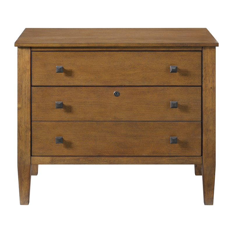 Picket House Furnishings Beth File Cabinet in Brown Oak