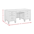 Picket House Furnishings Beth Double Pedestal Desk with Power/USB in Brown Oak
