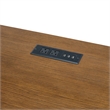 Picket House Furnishings Beth Double Pedestal Desk with Power/USB in Brown Oak
