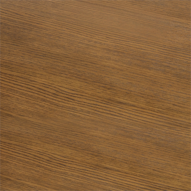 Picket House Furnishings Beth Half Pedestal Desk with Power/USB in Brown Oak