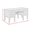 Picket House Furnishings Beth Half Pedestal Desk with Power/USB in Brown Oak