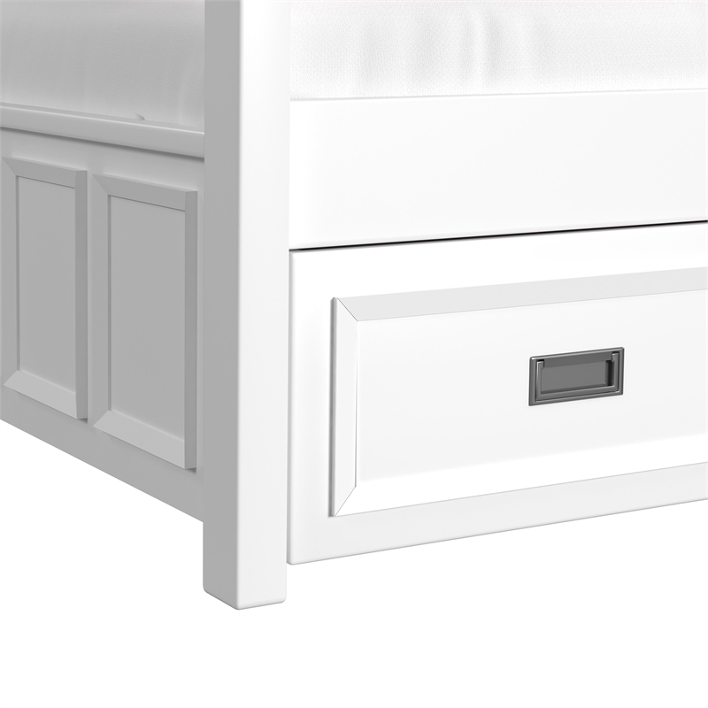 Brooklyn Kids Twin Over Twin Bunk with Ladder & Trundle 3PC Bedroom Set in White