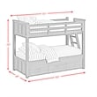 Brooklyn Kids Twin Over Twin Bunk with Ladder & Trundle 3PC Bedroom Set in White