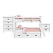 Brooklyn Kids Twin Over Twin Bunk with Ladder & Trundle 3PC Bedroom Set in White