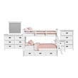 Brooklyn Kids Twin Over Twin Bunk with Ladder & Trundle 5PC Bedroom Set in White
