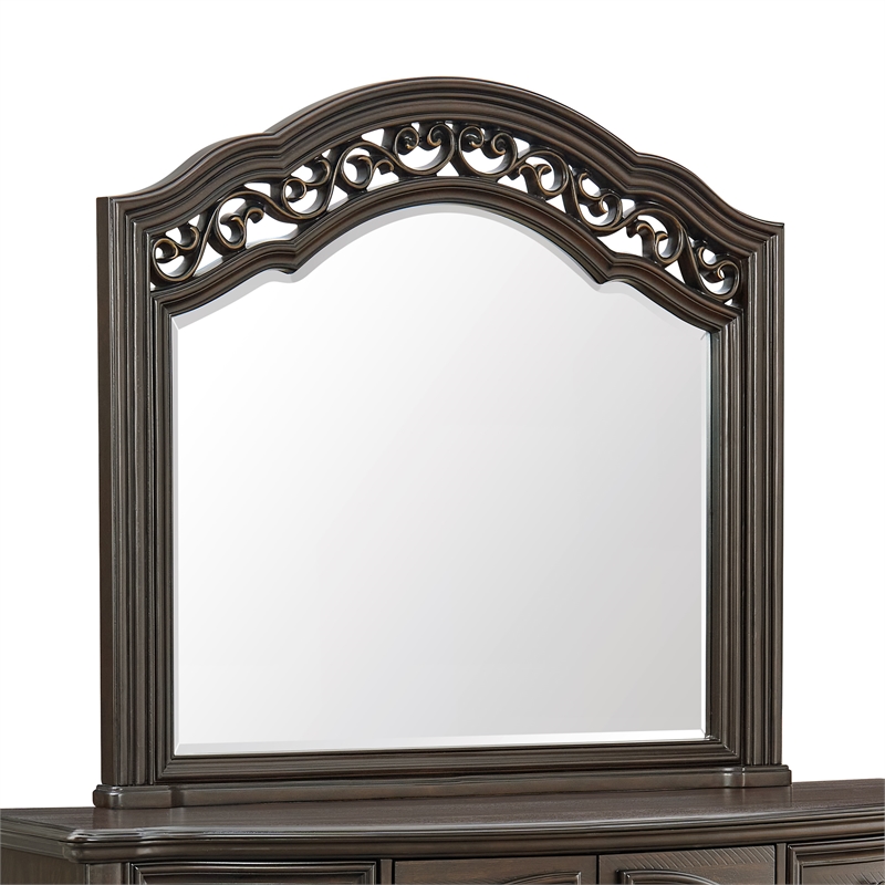 Rosalinda King Panel 5PC Bedroom Set in Mahogany