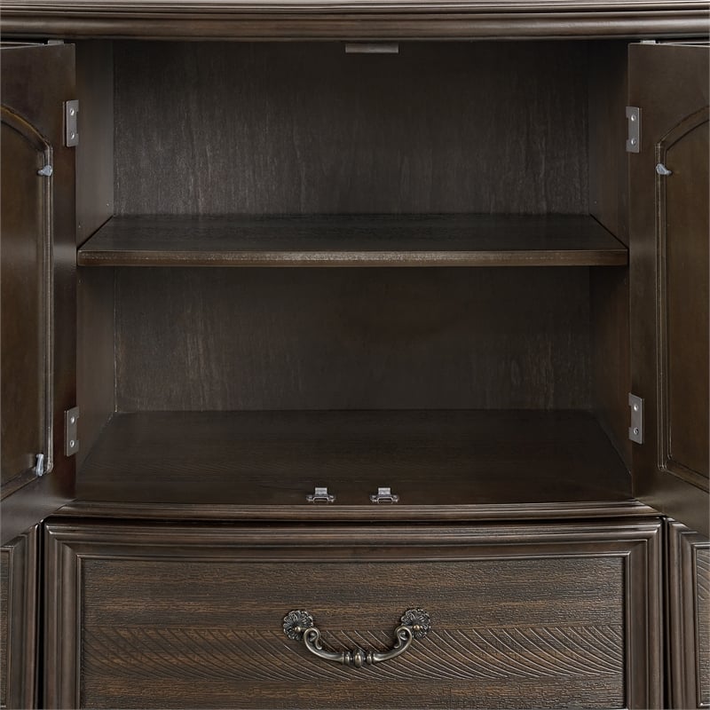 Rosalinda King Panel 5PC Bedroom Set in Mahogany