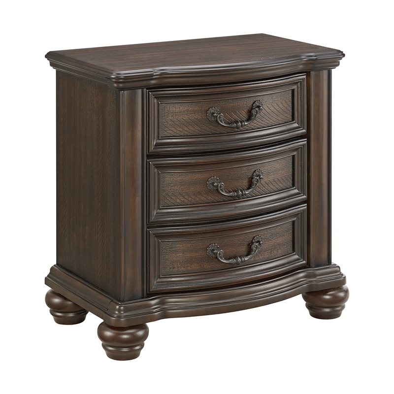Rosalinda King Panel 5PC Bedroom Set in Mahogany