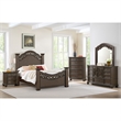 Rosalinda Queen Panel 5PC Bedroom Set in Mahogany