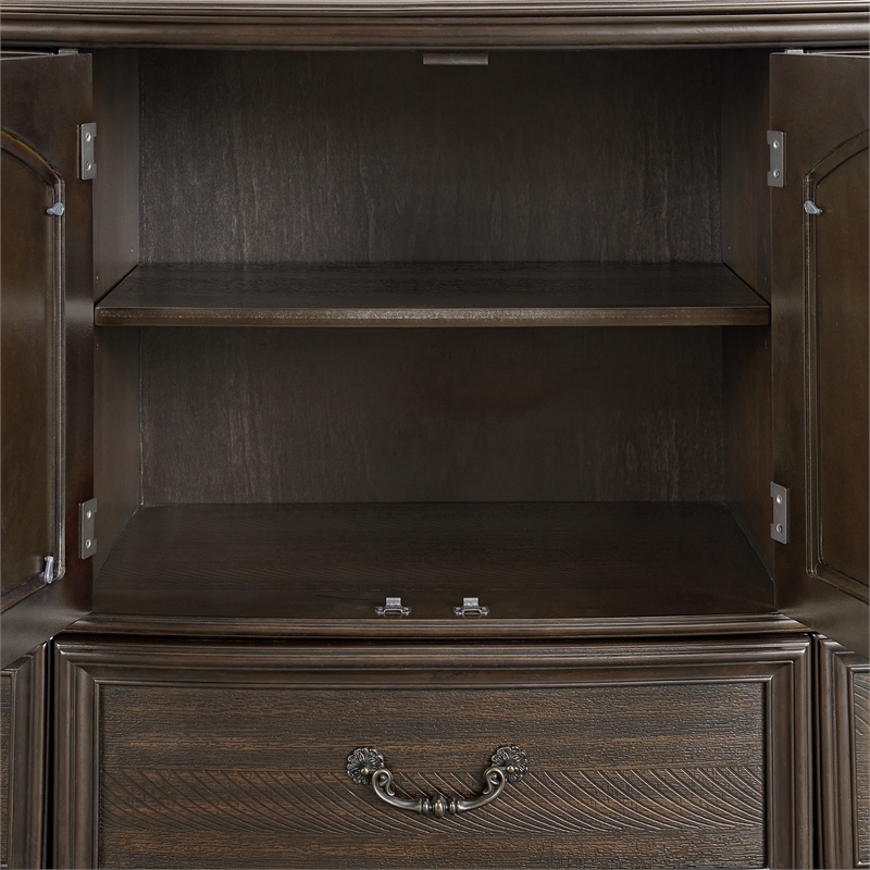 Rosalinda Queen Panel 5PC Bedroom Set in Mahogany