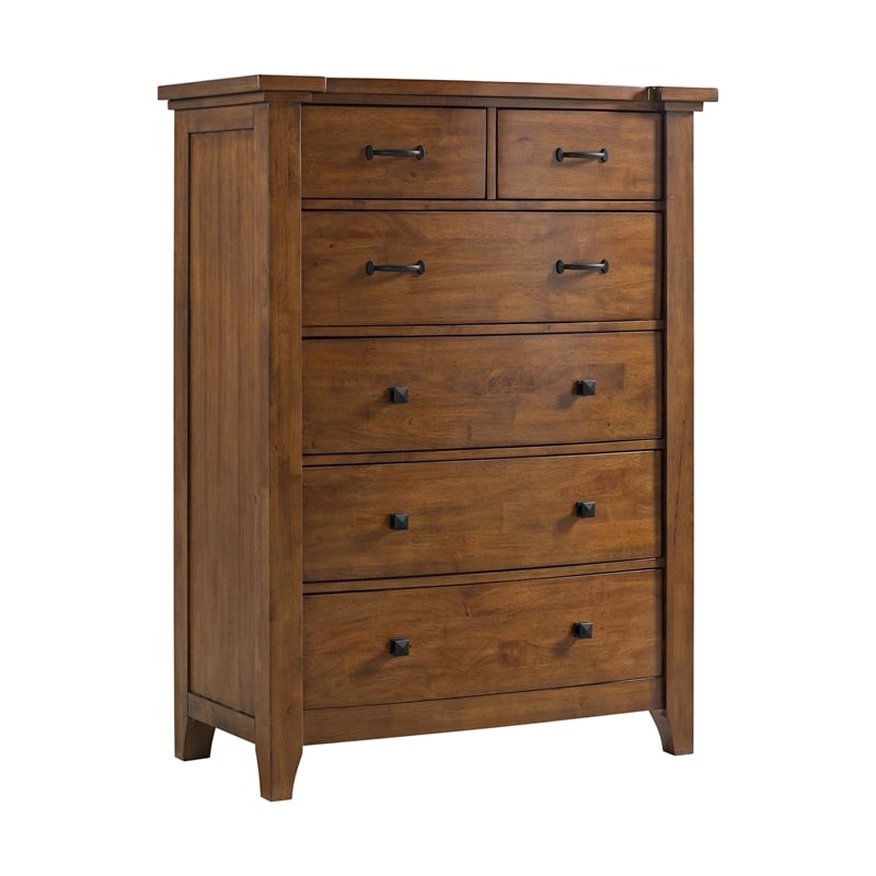 Joseph King Sleigh Storage 5PC Bedroom Set in Chestnut