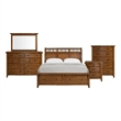 Joseph King Sleigh Storage 5PC Bedroom Set in Chestnut