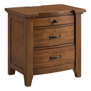 Joseph 3-Drawer Nightstand with USB and Power in Chestnut