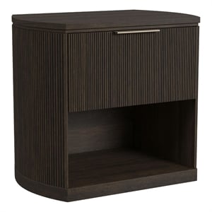 Sutton 1-Drawer Nightstand with Touch Light in Dark Brown LED