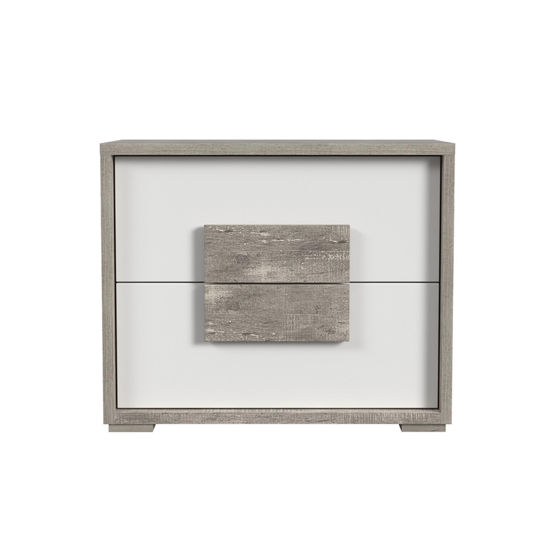 Vega 2-Drawer Nightstand with USB in Dual Tone