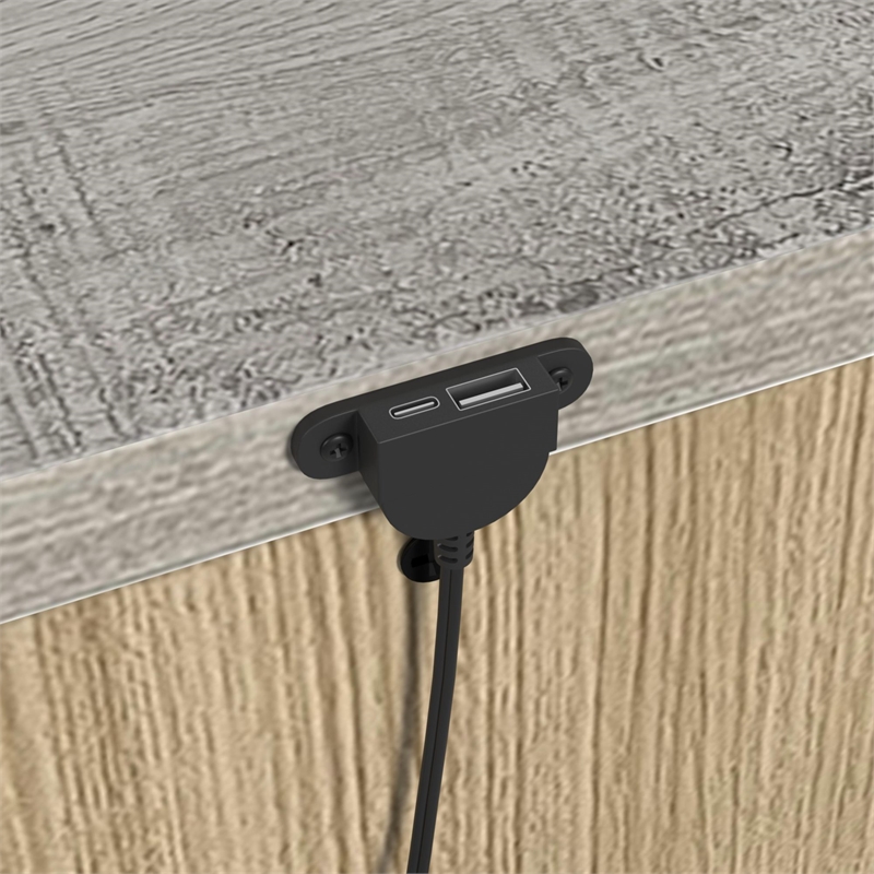 Vega 2-Drawer Nightstand with USB in Dual Tone