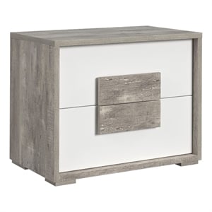 Vega 2-Drawer Nightstand with USB in Dual Tone