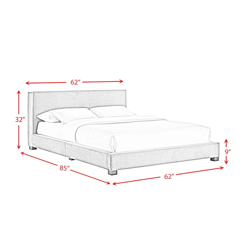 Picket House Furnishings Natalie Full Upholstered Bed in Gray Velvet